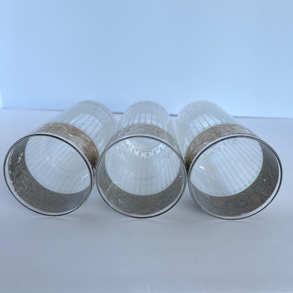 Culver Silver Rimmed Tyrol Highball Set of 3 Vintage 1960's Glasses - Picture 6 of 7